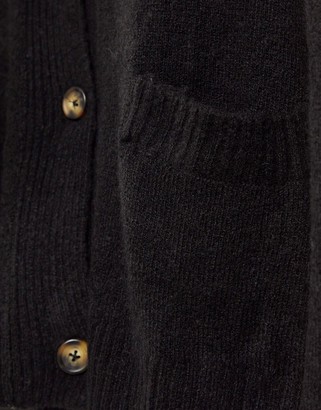 Monki Bobbi chunky knit cardigan in black