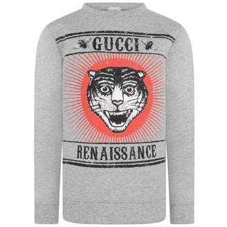 Gucci GUCCIBoys Grey Neoprene Tiger Sweatshirt