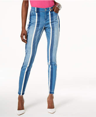 INC International Concepts Curvy-Fit Striped Skinny Jeans, Created for Macy's