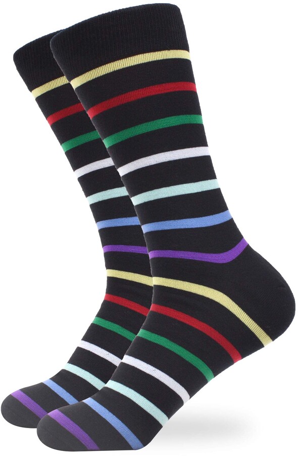 WeciBor Men's Dress Cool Colorful Fancy Novelty Funny Casual Combed Cotton Crew Socks Pack 