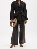 Thumbnail for your product : Jacquemus Soco Belted Wool-twill Blazer - Black