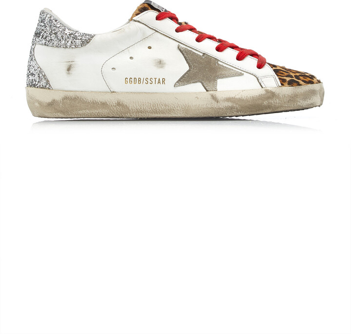 Golden Goose Superstar Suede and Leopard Leather Sneakers - ShopStyle