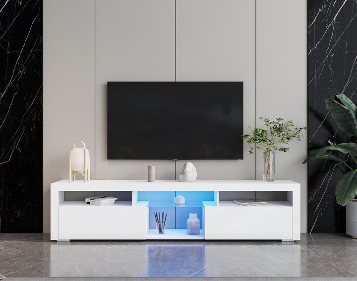 GREATPLANINC Floating TV Stand Wall Mounted Television with LED