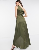 Thumbnail for your product : TFNC Bridesmaid one shoulder maxi dress in green