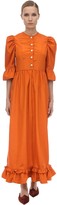 Thumbnail for your product : Batsheva Button Down Ruffled Moiree Midi Dress