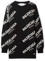 Balenciaga - Oversized Jacquard-knit Sweater - Black