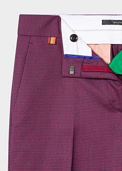 Paul Smith A Suit To Travel In - Women's Slim-Fit Burgundy Puppytooth Wool Trousers