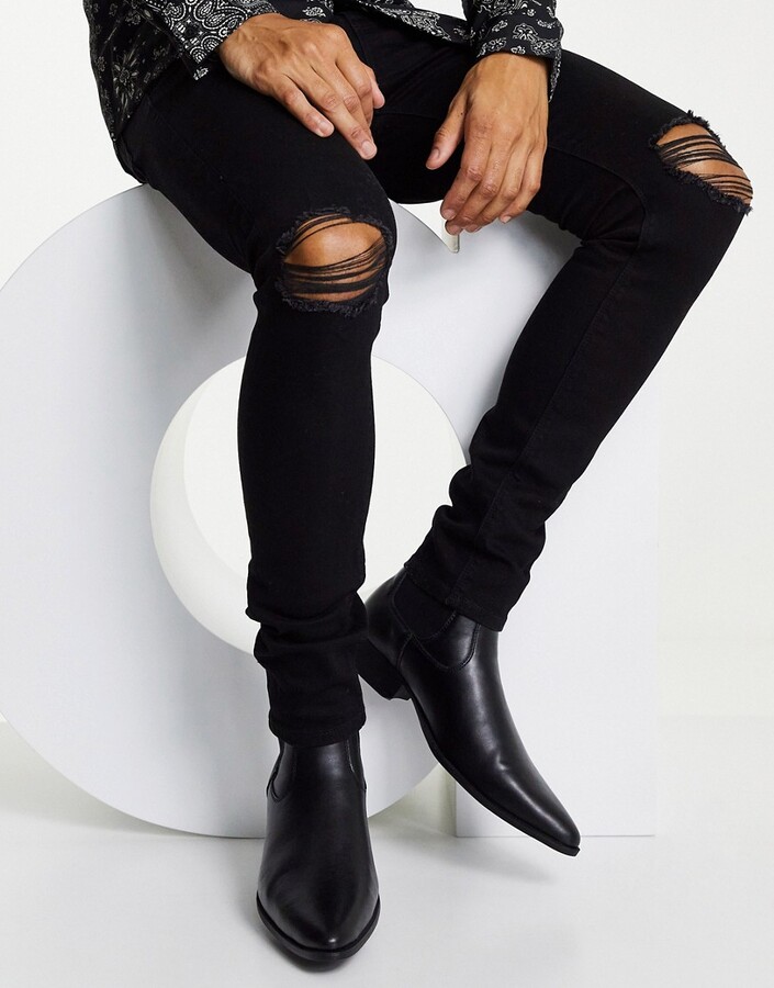 XL131 CLEVIS Hommes Robe Fashion Chaussures en Cuir Noir Boot 