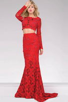 Thumbnail for your product : Jovani Long Two Piece Lace Fitted Prom Dress 26730