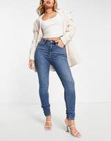 Thumbnail for your product : ASOS DESIGN lift and contour power stretch skinny jeans in dark blue