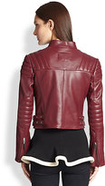 Thumbnail for your product : McQ Cropped Leather Motorcycle Jacket