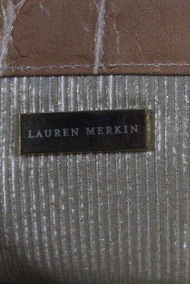 Lauren Merkin Beige Leather Clutch Handbag Sz Small
