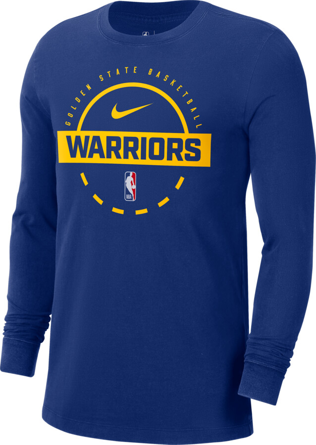 Golden State Warriors Nike Men's NBA Practice Long-Sleeve T-Shirt in Blue | HQ9814-495