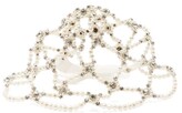 Thumbnail for your product : Simone Rocha Faux-pearl And Crystal-embellished Cap - Pearl