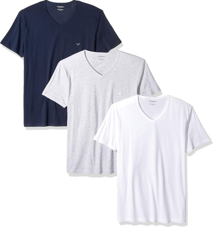 Emporio Armani Men's Cotton VNeck Undershirts 3Pack ShopStyle