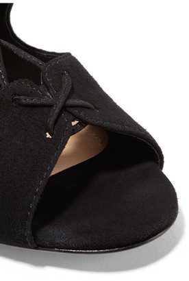 Schutz Adisa Lace-Up Cutout Suede Wedge Sandals