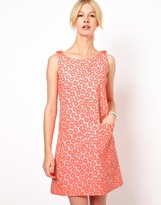Thumbnail for your product : Jaeger Boutique by Bow Shoulder Shift Dress in Bright Daisy Print