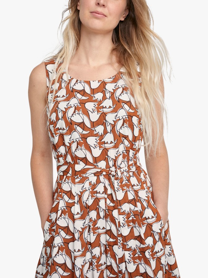 Seasalt Belle Tulip Print Fit and Flare Dress, Brown ShopStyle