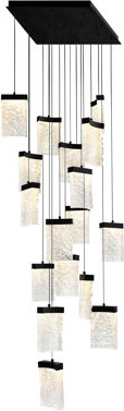 CWI Lighting Integrated LED 24" Modern Chandelier with Handmade Textured Glass for Dining Room Foyer Bedroom Living Room