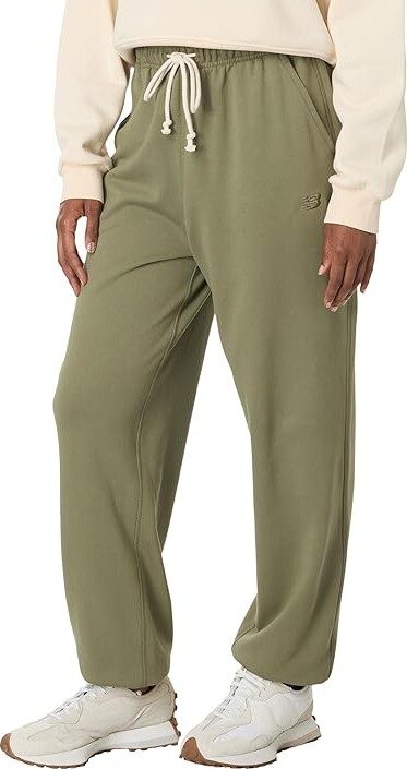 New Balance Athletics French Terry Joggers Women's Clothing Dark Olivine : MD, Cotton/Terry