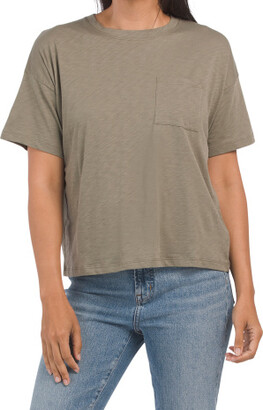 TJMAXX Pima Cotton Short Sleeve Boxy T-Shirt For Women - ShopStyle