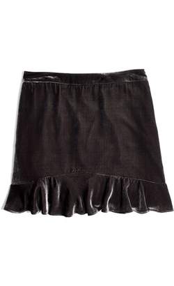 Madewell Ruffle Edge Velvet Skirt