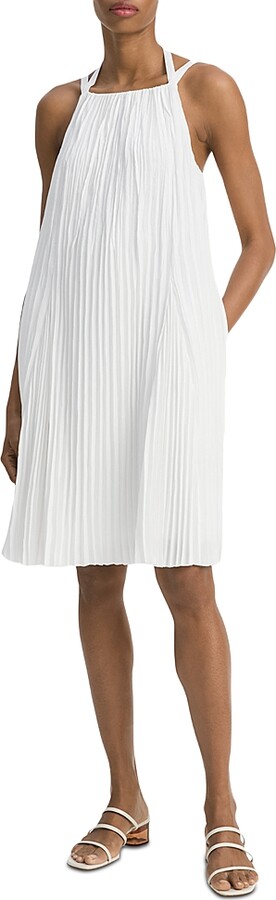 Vince Pleated A Line Pintucked Dress