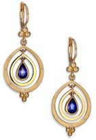 Thumbnail for your product : Temple St. Clair Celestial Sapphire, Diamond & 18K Yellow Gold Double-Ring Pear Spin Drop Earrings