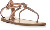 Thumbnail for your product : K. Jacques Suede and metallic leather sandals