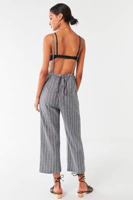 Urban Outfitters Striped Chambray Jumpsuit
