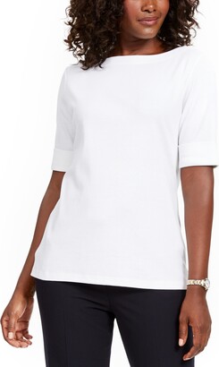 Karen Scott Ruched-Sleeve T-Shirt, Created for Macy's - ShopStyle