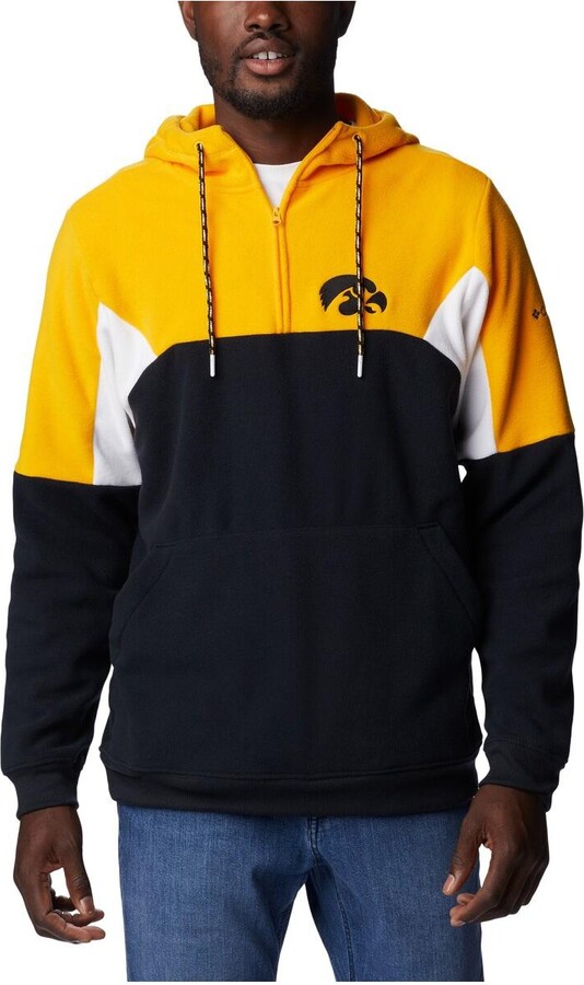 Men's Columbia Black Iowa Hawkeyes Lodge Quarter-Zip Hoodie