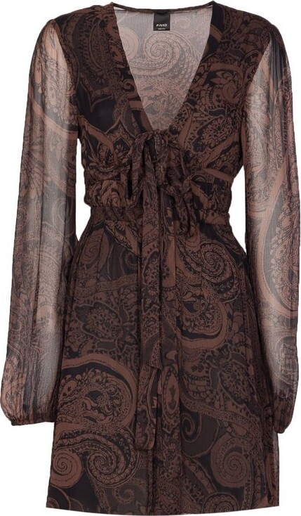 Pinko Paisley Printed Crêponne Dress
