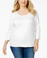 Thumbnail for your product : Karen Scott Plus Size Scoop-Neck Top, Only at Macy's