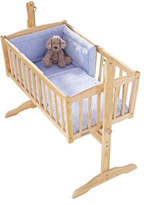 Clair De Lune Honeycomb Crib/Cradle Quilt & Bumper Bedding Set - Blue
