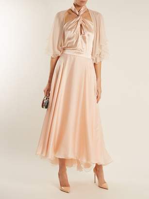 Lanvin Twisted Halterneck Silk Midi Dress - Womens - Light Pink