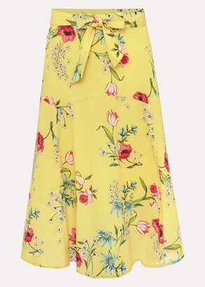 Phase Eight Louma Floral Cotton Midi Skirt