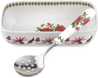 Portmeirion 2-Pc. Botanic Garden Cranberry Dish & Slotted Spoon