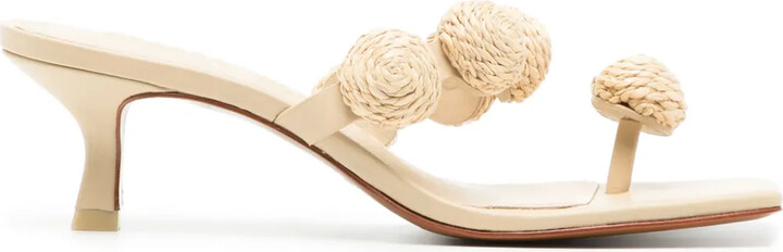Cult Gaia Sarina raffia-appliqué sandals ShopStyle