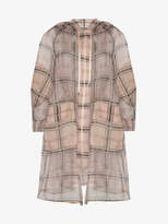 Fendi zipped sheer plaid coat 