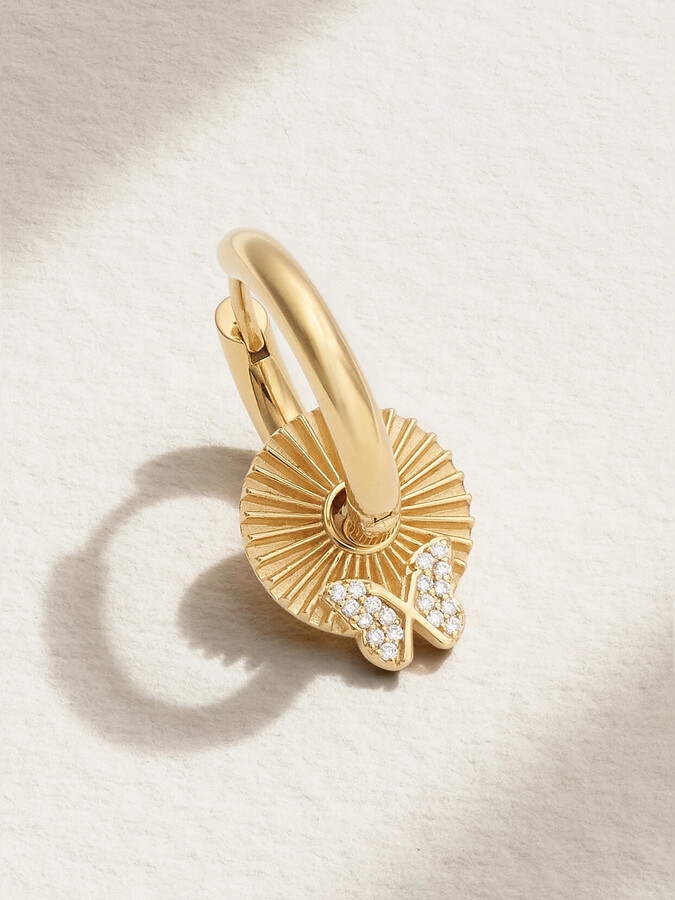 Foundrae - Reverie 18-karat Gold Diamond Single Hoop Earring - One size