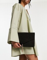 Thumbnail for your product : ASOS DESIGN tassel clutch bag in black