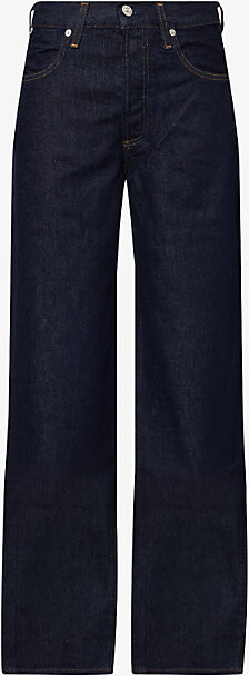 Citizens of Humanity Womens Juno (Md Indigo) Annina High-Rise Wide-Leg Denim Jeans 27
