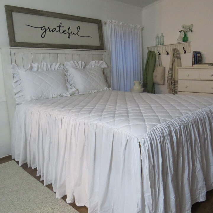 Etsy Ruffled Quilted Bedspread, Organic Cotton Bedding, American Made
