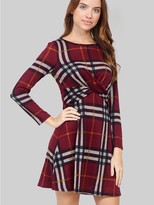 Thumbnail for your product : M&Co Izabel checked knot front dress