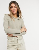 Thumbnail for your product : Cotton On Cotton:On long sleeve polo shirt in grey