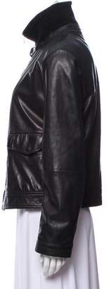 Giorgio Armani Leather Zip-Up Jacket