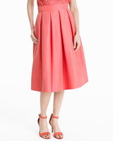 Thumbnail for your product : White House Black Market Pleated Taffeta Midi Skirt