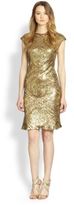 Thumbnail for your product : Sue Wong Cap-Sleeve Metallic Dress