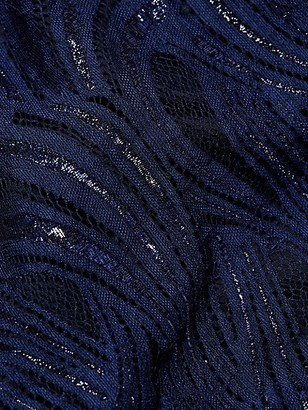 Jonathan Simkhai Metallic Lace Strapless Bustier Ruffled Midi Dress